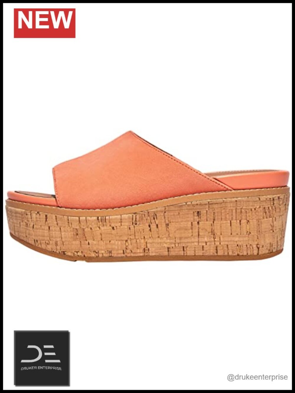Suede Wedge Slide Sandals Slip-On Cork Footbed Women's 2.8" Heel